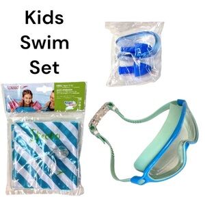 New Seago Swim Goggles, Nose Clips, Ear Plugs & Speedo Arm Bands For Kids